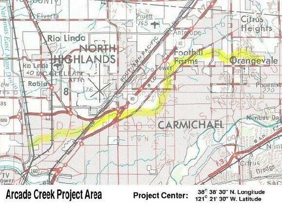 Arcade Creek Profect Area Map